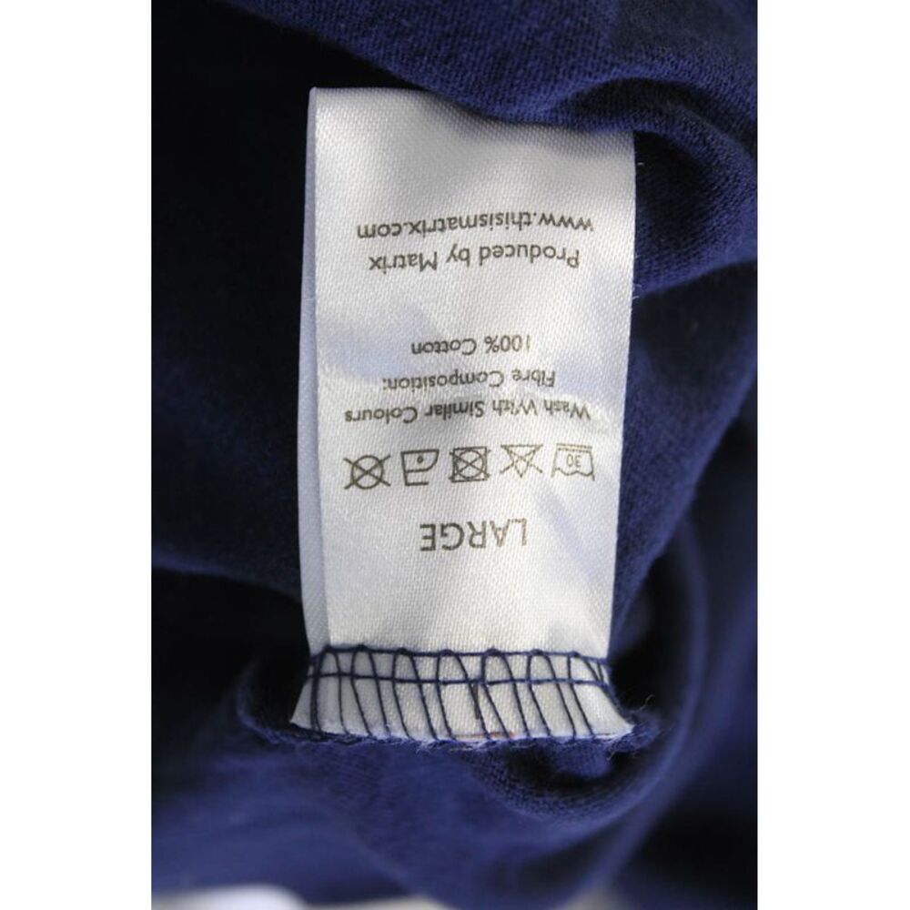 Temperley London Mens LOng Sleeve Scoop Neck Classic Tee Shirt Navy Size Large - Picture 5 of 6